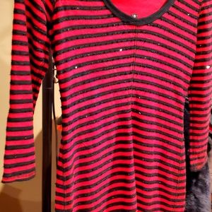 Express Dress, Black and Red Sequin